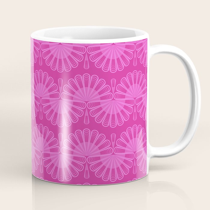 Pink neon bright geometric pattern  Coffee Mug Gallery Image 1