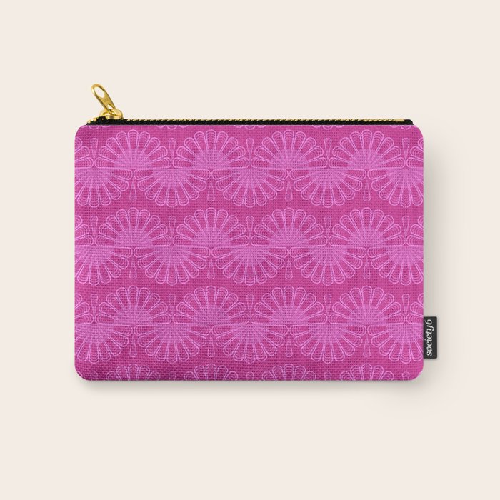 Pink neon bright geometric pattern  Carry All Pouch Gallery Image 1