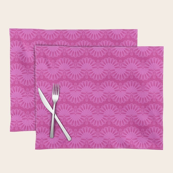 Pink neon bright geometric pattern  Placemat Gallery Image 1