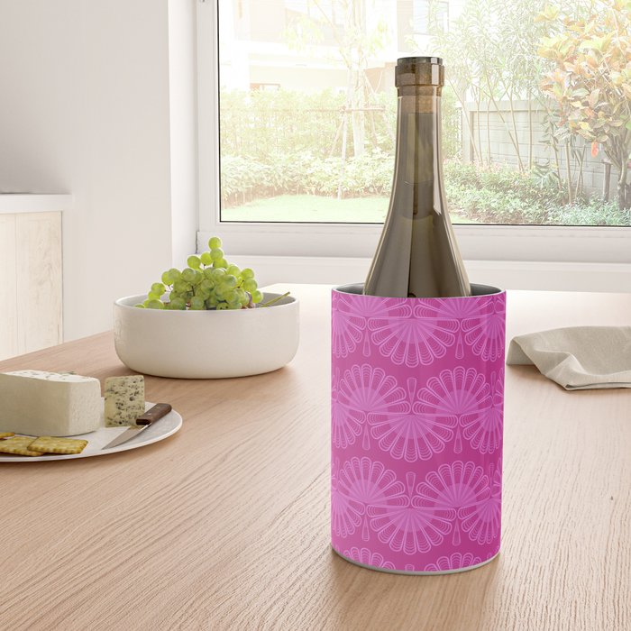 Pink neon bright geometric pattern  Wine Chiller Gallery Image 4