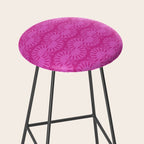 Pink neon bright geometric pattern  Stool Gallery Image 2