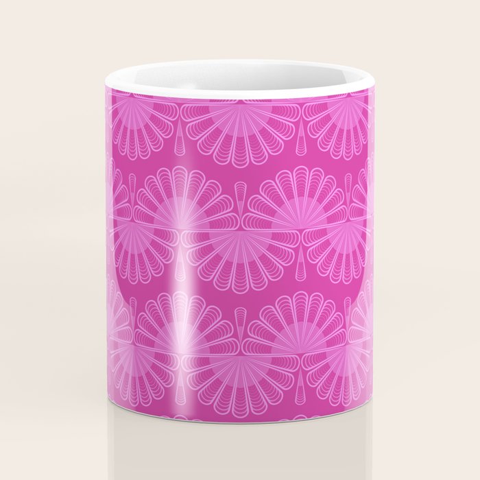 Pink neon bright geometric pattern  Coffee Mug Gallery Image 4