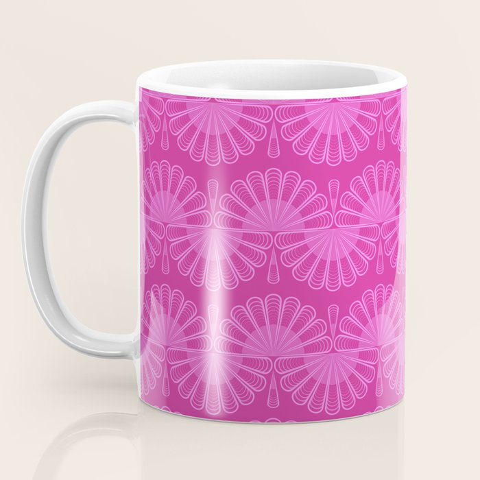 Pink neon bright geometric pattern  Coffee Mug Gallery Image 3