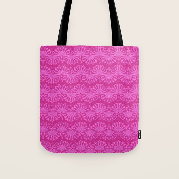 Pink neon bright geometric pattern  Tote Bag Gallery Image 1