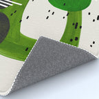 Fun Mid Century Modern Abstract Minimalist Olive Green Rings Grey Black Accent Rug Gallery Image 4