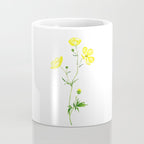 yellow buttercup flower watercolor Coffee Mug Gallery Image 4