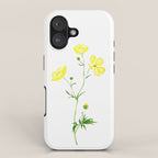 yellow buttercup flower watercolor iPhone Case Gallery Image 1