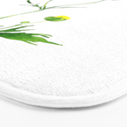 yellow buttercup flower watercolor Bath Mat Gallery Image 3