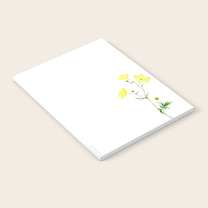 yellow buttercup flower watercolor Notebook Gallery Image 2