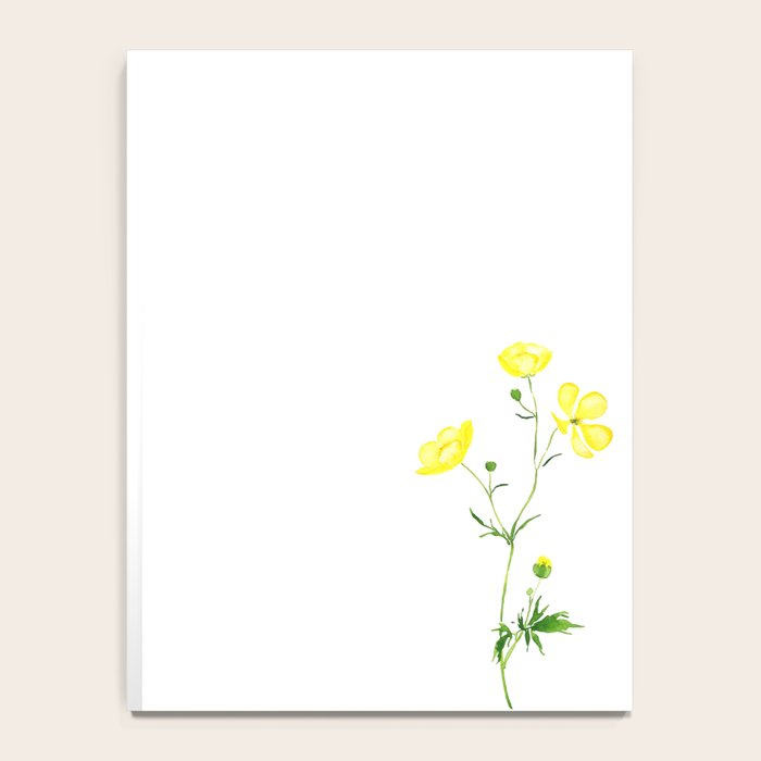 yellow buttercup flower watercolor Notebook Gallery Image 4