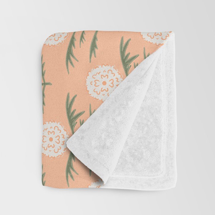 Charming Floral . Peach Fuzz Throw Blanket Gallery Image 3
