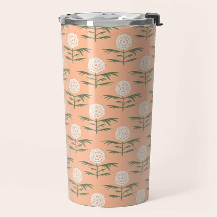 Charming Floral . Peach Fuzz Travel Mug Gallery Image 2