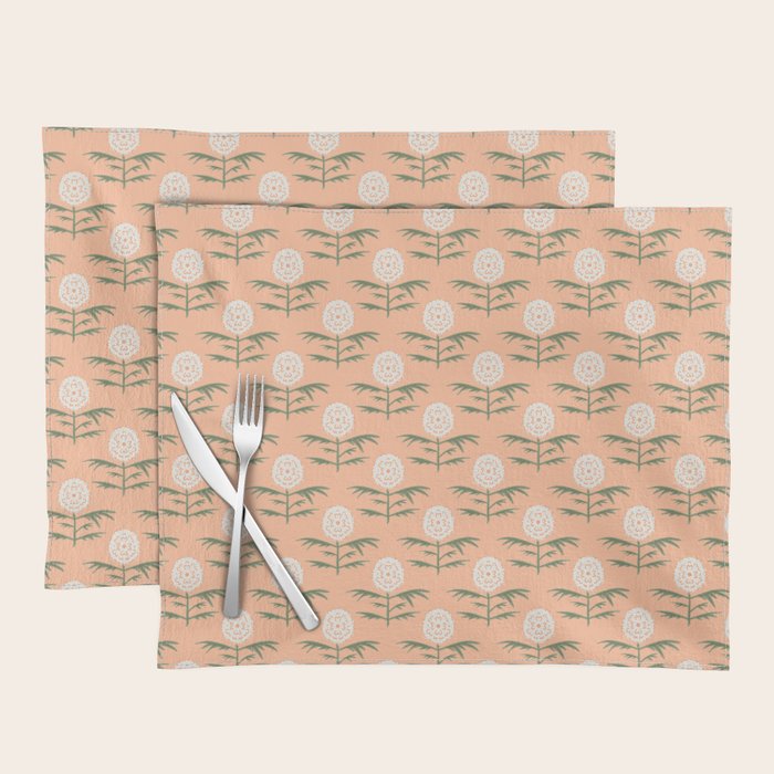 Charming Floral . Peach Fuzz Placemat Gallery Image 1