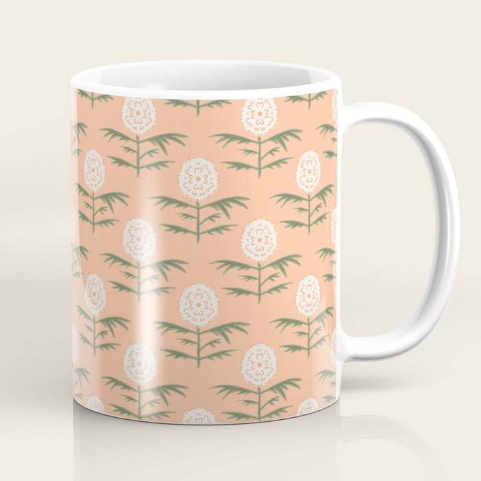 Charming Floral . Peach Fuzz Coffee Mug Gallery Image 1