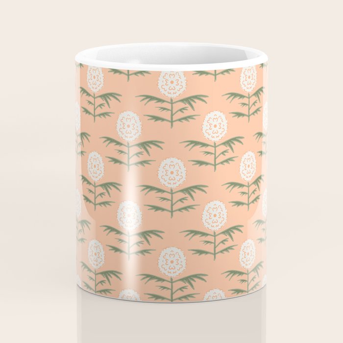 Charming Floral . Peach Fuzz Coffee Mug Gallery Image 4