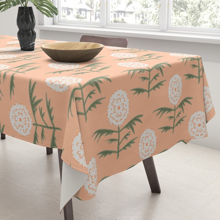 Charming Floral . Peach Fuzz Tablecloth Gallery Image 3
