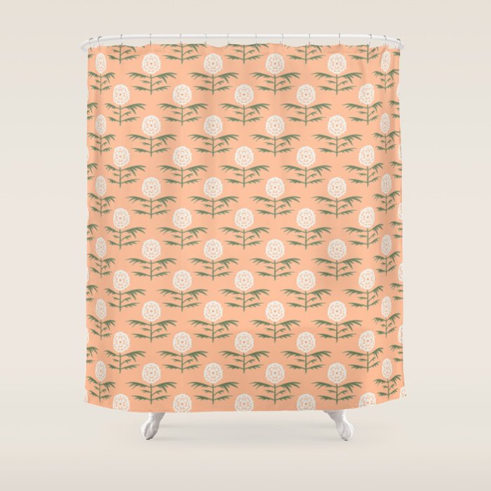 Charming Floral . Peach Fuzz Shower Curtain Gallery Image 1