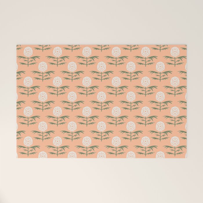 Charming Floral . Peach Fuzz Welcome Mat Gallery Image 1