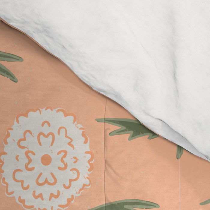 Charming Floral . Peach Fuzz Comforter Gallery Image 4