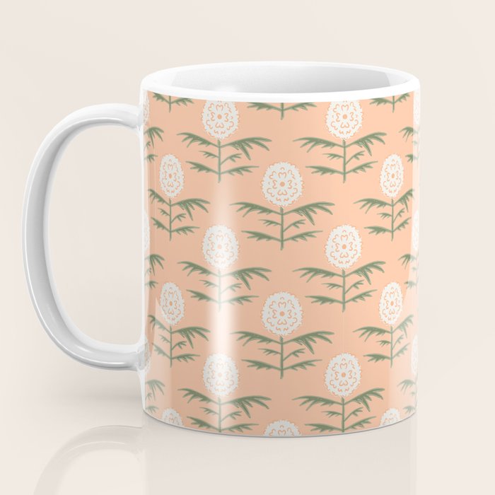 Charming Floral . Peach Fuzz Coffee Mug Gallery Image 3