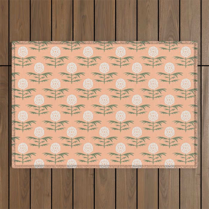 Charming Floral . Peach Fuzz Outdoor Rug Gallery Image 1