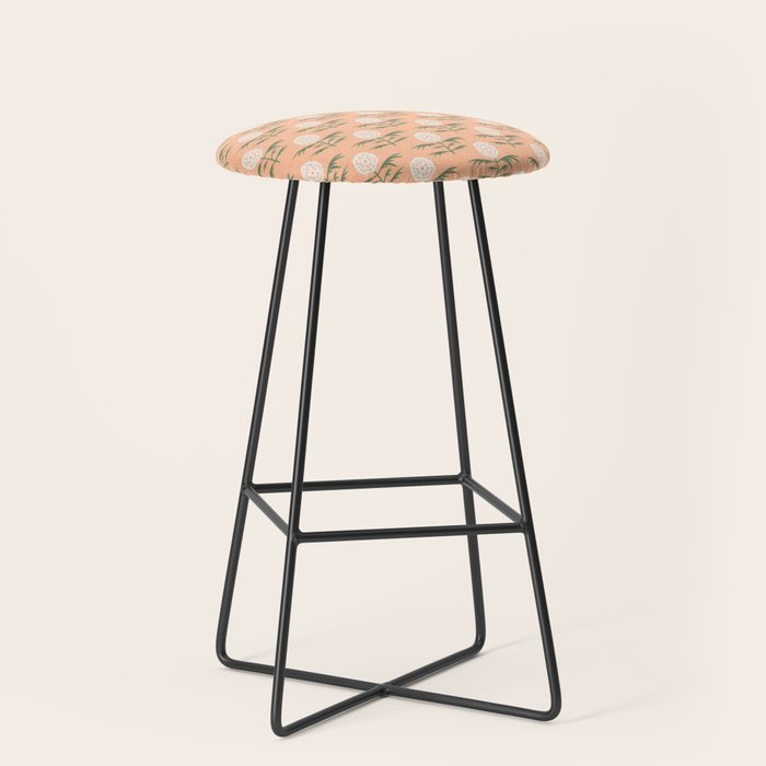 Charming Floral . Peach Fuzz Stool Gallery Image 1