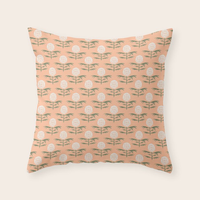 Charming Floral . Peach Fuzz Throw Pillow Gallery Image 1