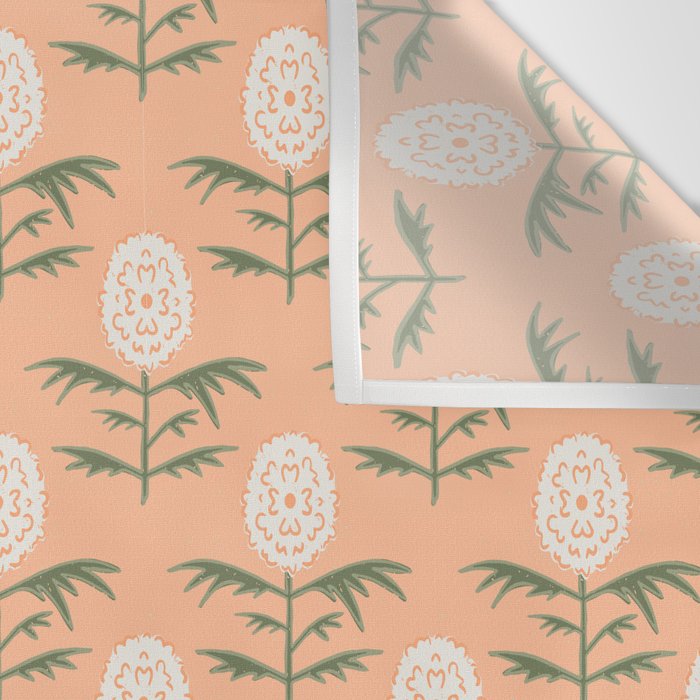 Charming Floral . Peach Fuzz Wall Tapestry Gallery Image 3