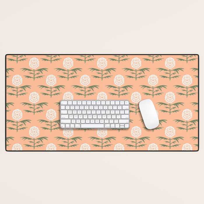 Charming Floral . Peach Fuzz Desk Mat Gallery Image 1