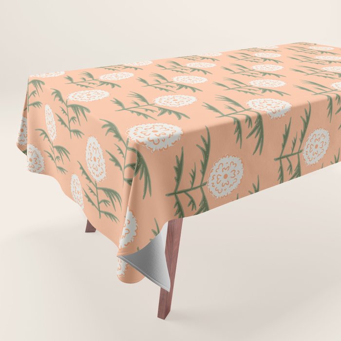 Charming Floral . Peach Fuzz Tablecloth Gallery Image 1
