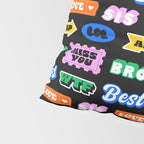 Fun retro quote sticker pattern Pillow Sham Gallery Image 4