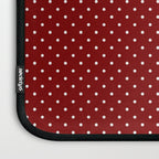 Large White Polka Dots On Dark Christmas Candy Apple Red Laptop Sleeve Gallery Image 3