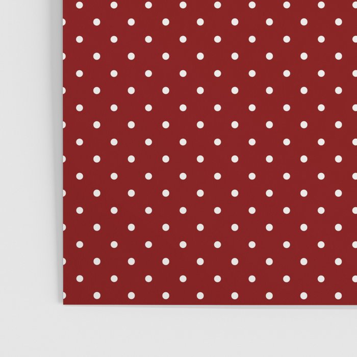 Large White Polka Dots On Dark Christmas Candy Apple Red Poster Gallery Image 3