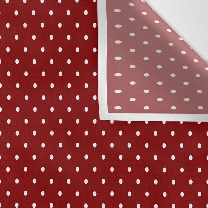 Large White Polka Dots On Dark Christmas Candy Apple Red Wall Tapestry Gallery Image 3
