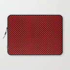 Large White Polka Dots On Dark Christmas Candy Apple Red Laptop Sleeve Gallery Image 1