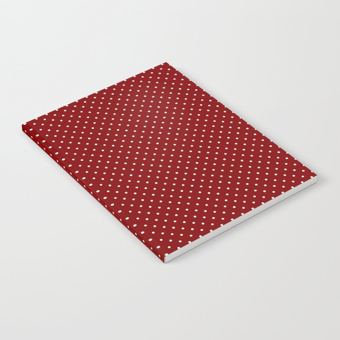 Large White Polka Dots On Dark Christmas Candy Apple Red Notebook Gallery Image 1