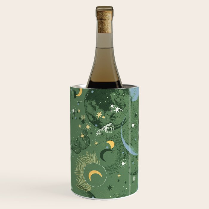 Greenish starry lunar sky Wine Chiller Gallery Image 1