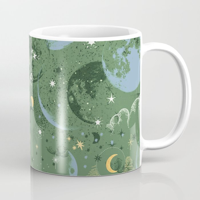 Greenish starry lunar sky Coffee Mug Gallery Image 1