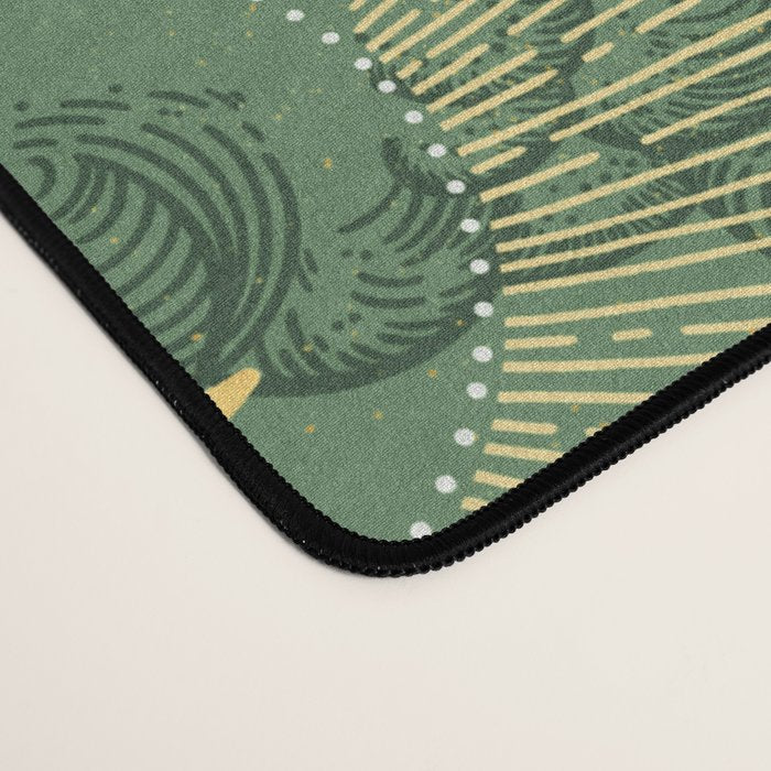 Greenish starry lunar sky Desk Mat Gallery Image 4