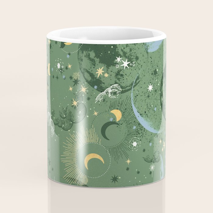 Greenish starry lunar sky Coffee Mug Gallery Image 4