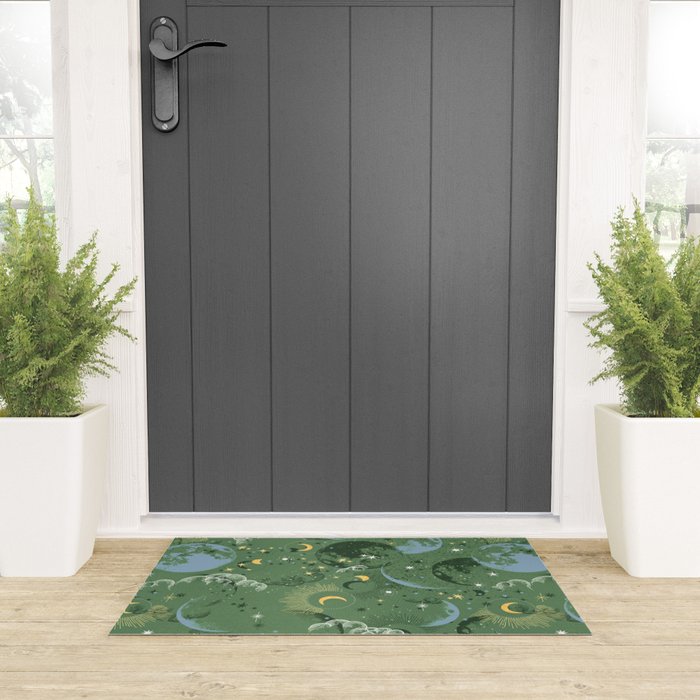Greenish starry lunar sky Welcome Mat Gallery Image 3