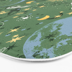 Greenish starry lunar sky Bath Mat Gallery Image 3