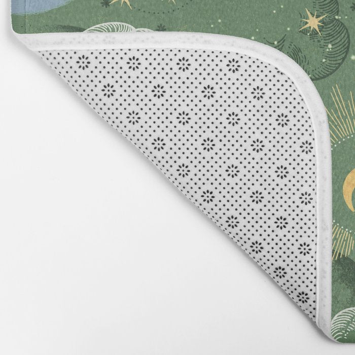Greenish starry lunar sky Bath Mat Gallery Image 2