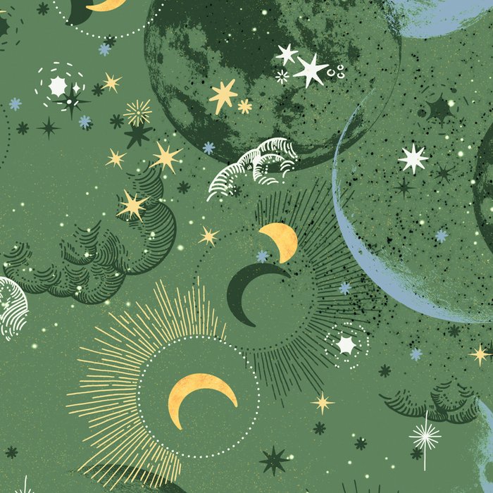 Greenish starry lunar sky Coffee Mug Gallery Image 2