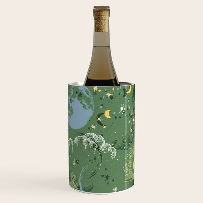 Greenish starry lunar sky Wine Chiller Gallery Image 2