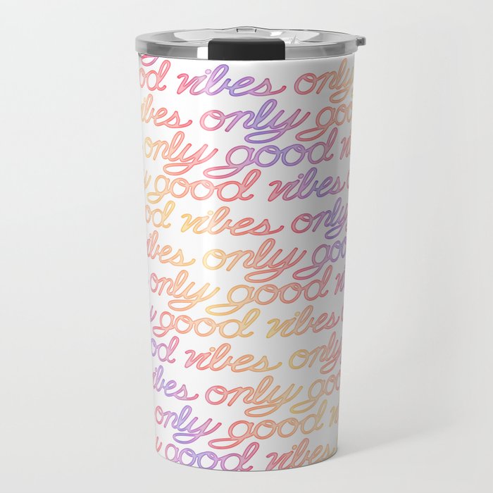 Good Vibes Only - Rainbow Travel Mug Gallery Image 1