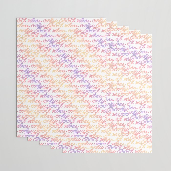 Good Vibes Only - Rainbow Wrapping Paper Gallery Image 3