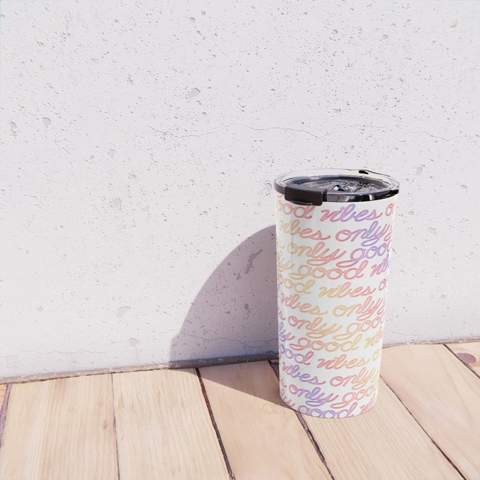 Good Vibes Only - Rainbow Travel Mug Gallery Image 4