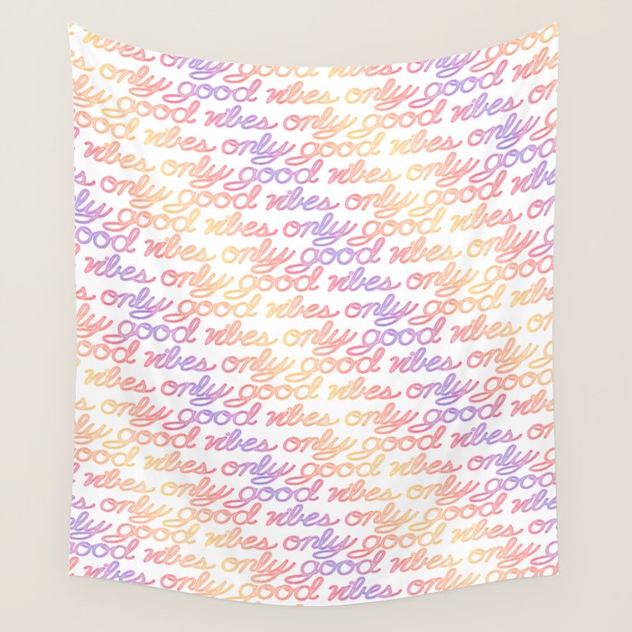 Good Vibes Only - Rainbow Wall Tapestry Gallery Image 1