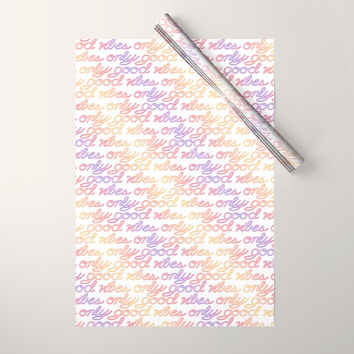 Good Vibes Only - Rainbow Wrapping Paper Gallery Image 1